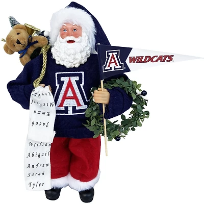 Arizona Wildcats 12" Santa Figure