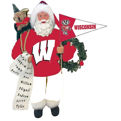 Wisconsin Badgers 12" Santa Figure