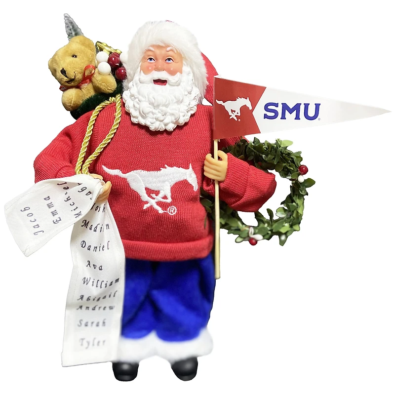 SMU Mustangs 12" Santa Figure