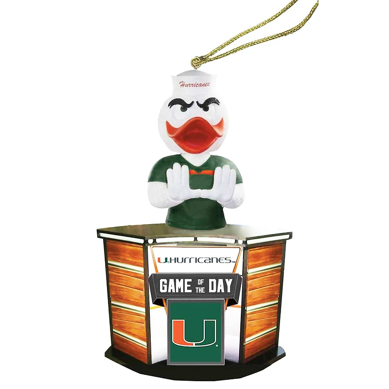 Miami Hurricanes 4" Game of the Day Ornament