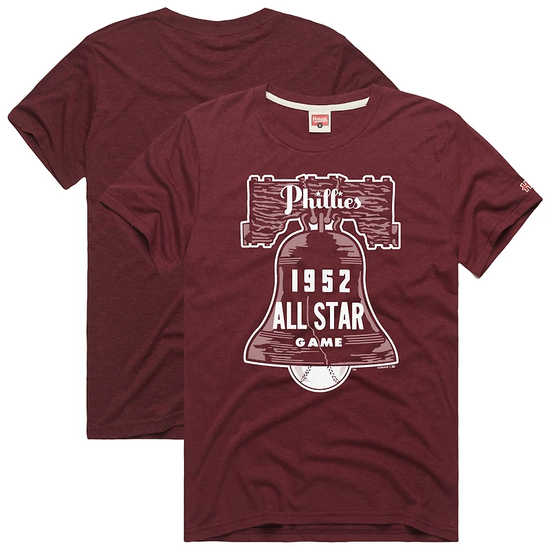 Men's Homage  Wine Philadelphia Phillies Hyper Local Refresh T-Shirt