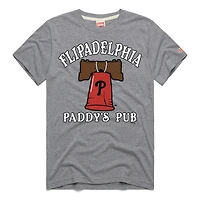 Men's Homage  Gray Philadelphia Phillies x It's Always Sunny Flipadelphia Paddy's Pub T-Shirt