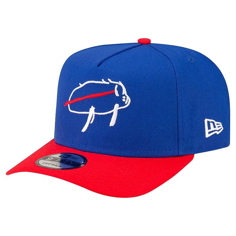 Men's New Era Josh Allen Royal Buffalo Bills Director of Billustration A-Frame 9FIFTY Adjustable Hat
