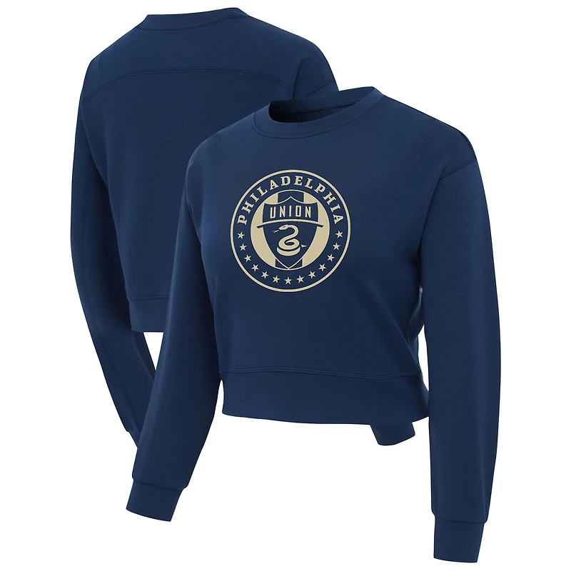 Women's Concepts Sport Navy Philadelphia Union Darby Knit Long Sleeve Crop Top
