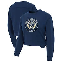 Women's Concepts Sport Navy Philadelphia Union Darby Knit Long Sleeve Crop Top