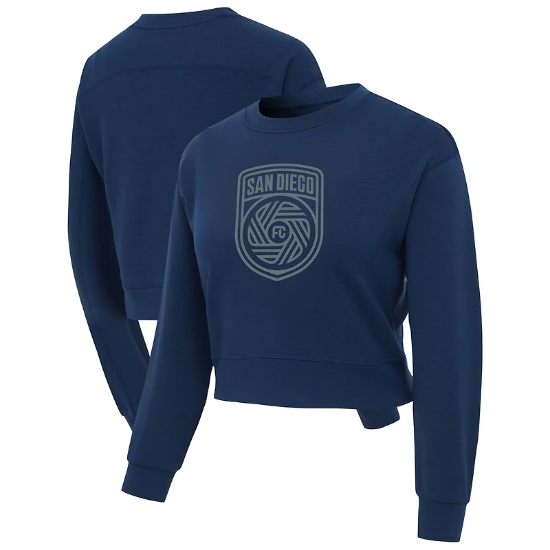 Women's Concepts Sport Navy San Diego FC Darby Knit Long Sleeve Crop Top