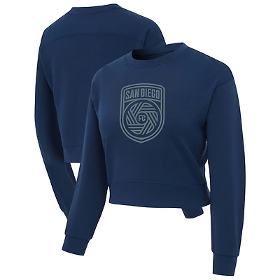 Women's Concepts Sport Navy San Diego FC Darby Knit Long Sleeve Crop Top