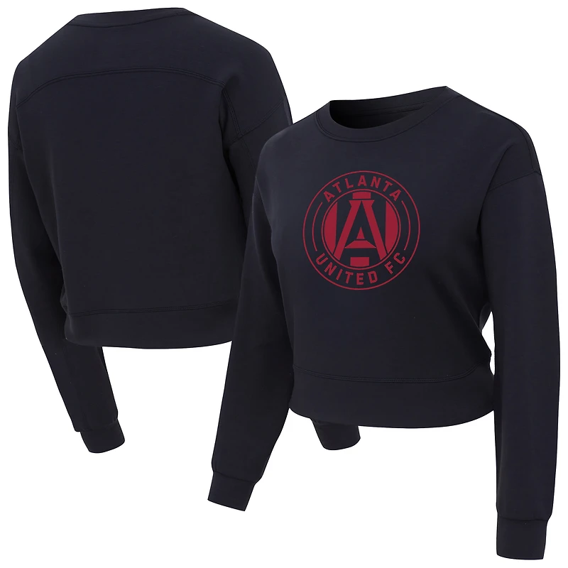 Women's Concepts Sport Black Atlanta United FC Darby Knit Long Sleeve Crop Top