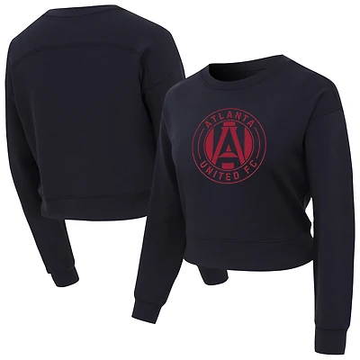 Women's Concepts Sport Black Atlanta United FC Darby Knit Long Sleeve Crop Top
