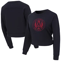 Women's Concepts Sport Black Atlanta United FC Darby Knit Long Sleeve Crop Top