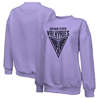 Women's Majestic Threads Violet Golden State Valkyries Primary Logo Drop Shoulder Tri-Blend Pullover Sweatshirt