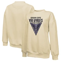 Women's Majestic Threads Golden State Valkyries Primary Logo Drop Shoulder Tri-Blend Pullover Sweatshirt