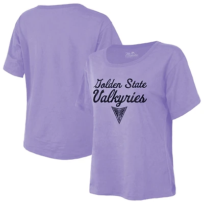 Women's Majestic Threads Violet Golden State Valkyries The Edge Premium Boxy T-Shirt