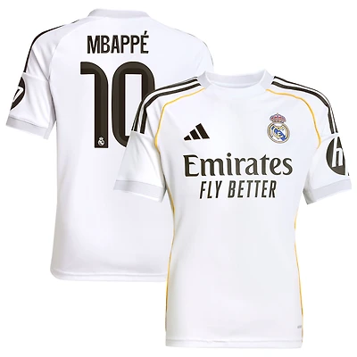 Youth adidas Kylian Mbappé White Real Madrid 2025/26 Home Replica Player Jersey