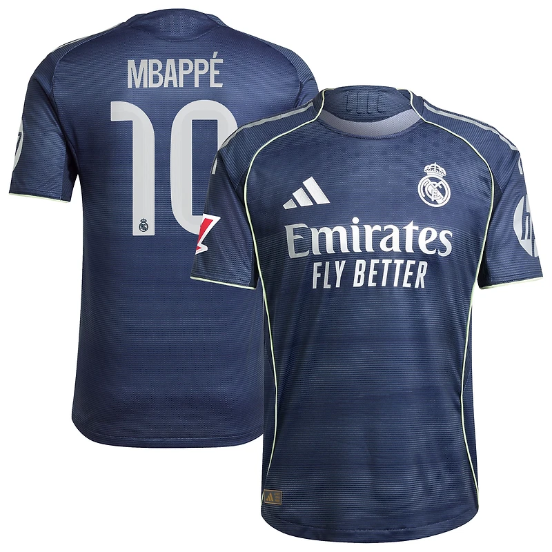 Men's adidas Kylian Mbappé Blue Real Madrid 2025/26 Away Authentic Player Jersey