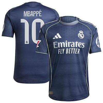 Men's adidas Kylian Mbappé Blue Real Madrid 2025/26 Away Authentic Player Jersey