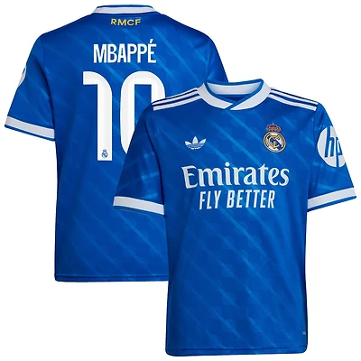 Youth adidas Kylian Mbappé Blue Real Madrid 2025/26 Third Replica Player Jersey