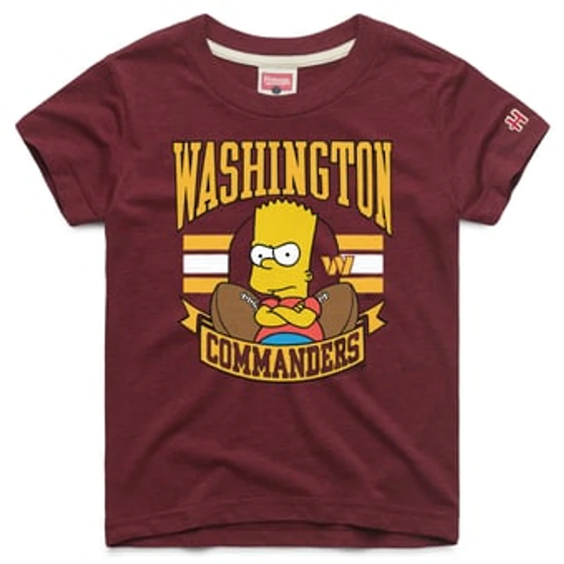 Youth Homage x The Simpsons Burgundy Washington Commanders Tri-Blend T-Shirt