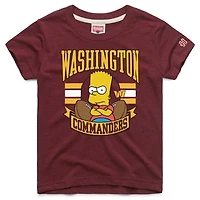 Youth Homage x The Simpsons Burgundy Washington Commanders Tri-Blend T-Shirt