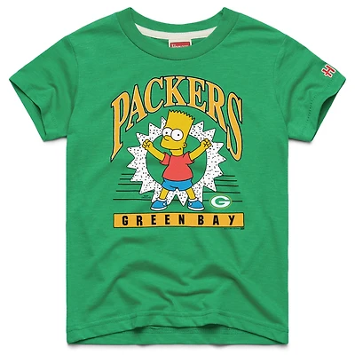 Youth Homage x The Simpsons Kelly Green Green Bay Packers Tri-Blend T-Shirt