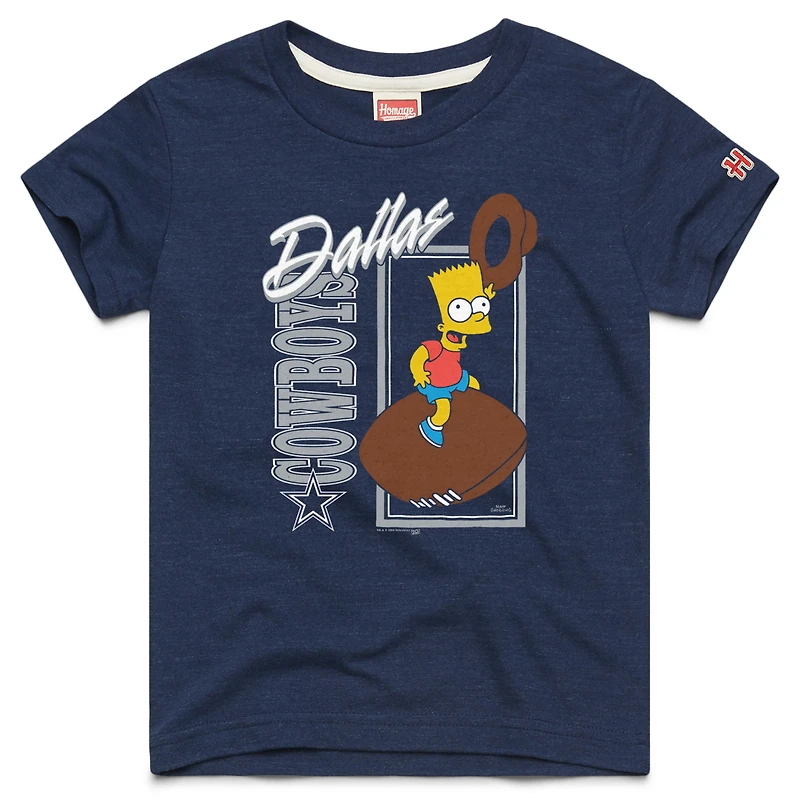 Youth Homage x The Simpsons Navy Dallas Cowboys Tri-Blend T-Shirt