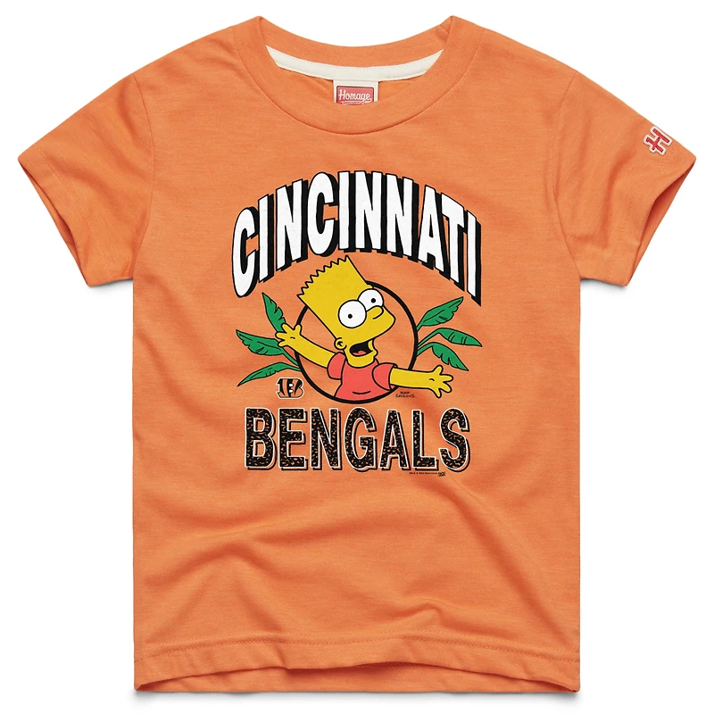 Youth Homage x The Simpsons Orange Cincinnati Bengals Tri-Blend T-Shirt