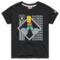 Youth Homage x The Simpsons Black Las Vegas Raiders Tri-Blend T-Shirt