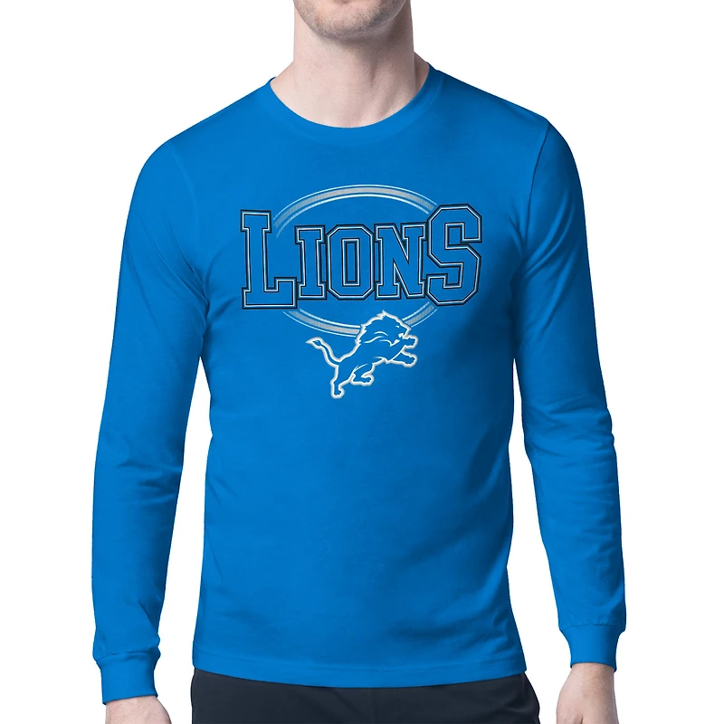 Men's Starter Detroit Lions Team Track Graphic Long Sleeve T-Shirt