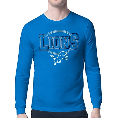 Men's Starter Detroit Lions Team Track Graphic Long Sleeve T-Shirt
