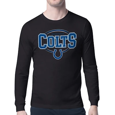 Men's Starter Black Indianapolis Colts Team Track Graphic Long Sleeve T-Shirt