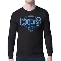 Men's Starter Black Indianapolis Colts Team Track Graphic Long Sleeve T-Shirt
