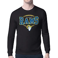 Men's Starter Black Los Angeles Rams Team Track Graphic Long Sleeve T-Shirt