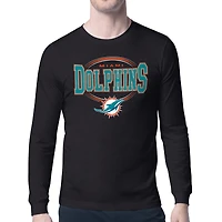 Men's Starter Miami Dolphins Team Track Graphic Long Sleeve T-Shirt