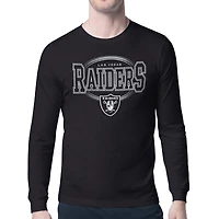 Men's Starter Black Las Vegas Raiders Team Track Graphic Long Sleeve T-Shirt