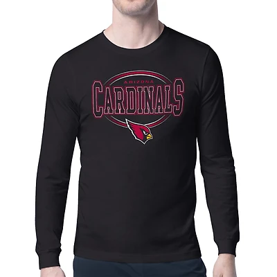 Men's Starter Black Arizona Cardinals Team Track Graphic Long Sleeve T-Shirt