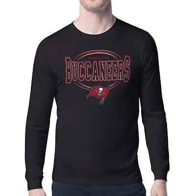 Men's Starter Black Tampa Bay Buccaneers Team Track Graphic Long Sleeve T-Shirt