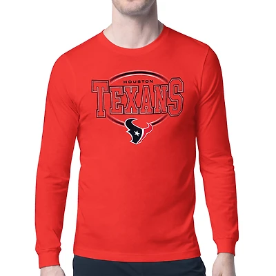 Men's Starter Red Houston Texans Team Track Graphic Long Sleeve T-Shirt
