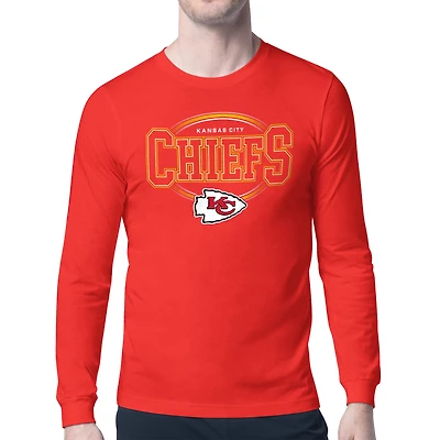 Men's Starter Red Kansas City Chiefs Team Track Graphic Long Sleeve T-Shirt