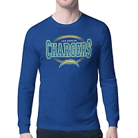 Men's Starter Royal Los Angeles Chargers Team Track Graphic Long Sleeve T-Shirt
