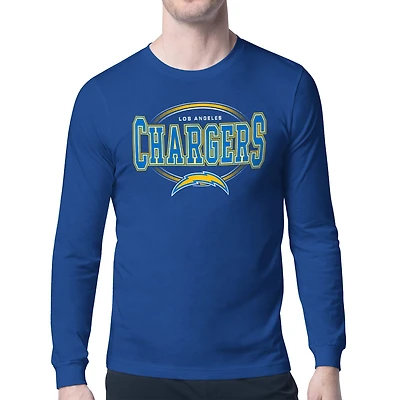Men's Starter Royal Los Angeles Chargers Team Track Graphic Long Sleeve T-Shirt