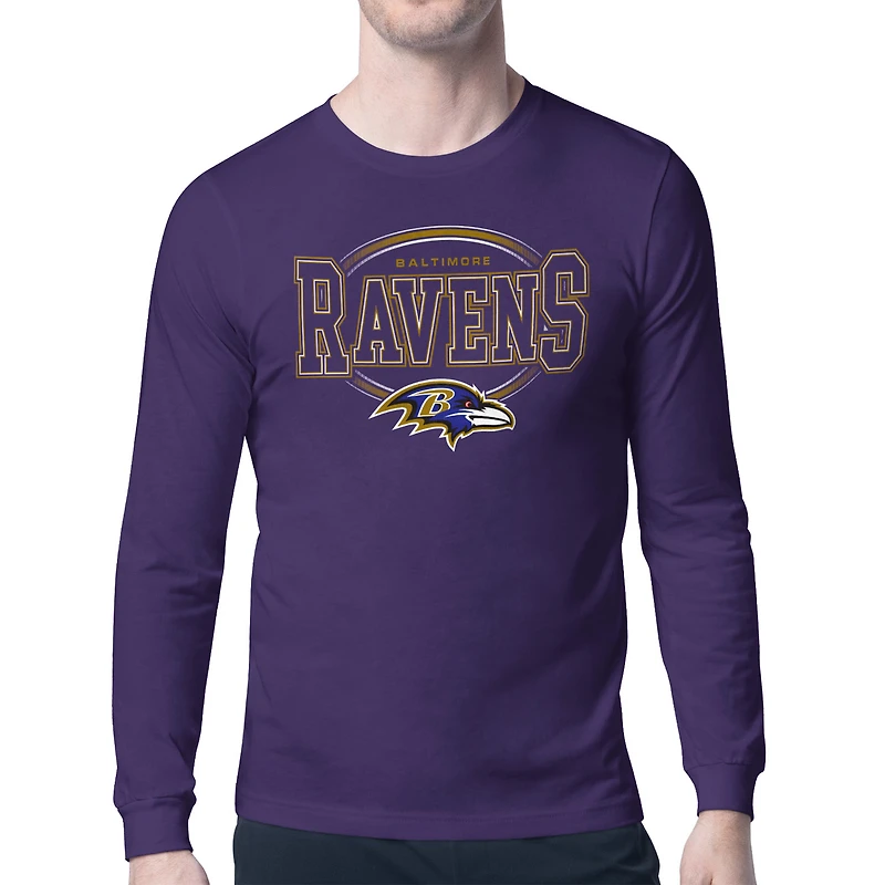Men's Starter Baltimore Ravens Team Track Graphic Long Sleeve T-Shirt