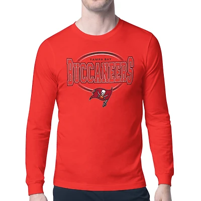 Men's Starter Red Tampa Bay Buccaneers Team Track Graphic Long Sleeve T-Shirt