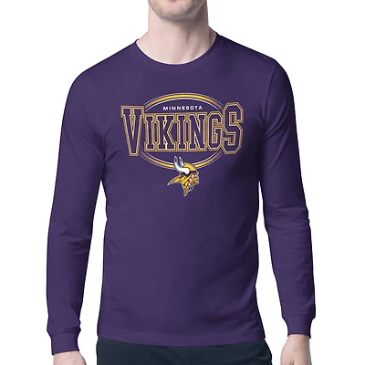 Men's Starter Minnesota Vikings Team Track Graphic Long Sleeve T-Shirt