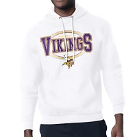 Men's Starter White Minnesota Vikings Team Track Graphic Pullover Hoodie