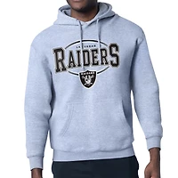 Men's Starter Heather Gray Las Vegas Raiders Team Track Graphic Pullover Hoodie