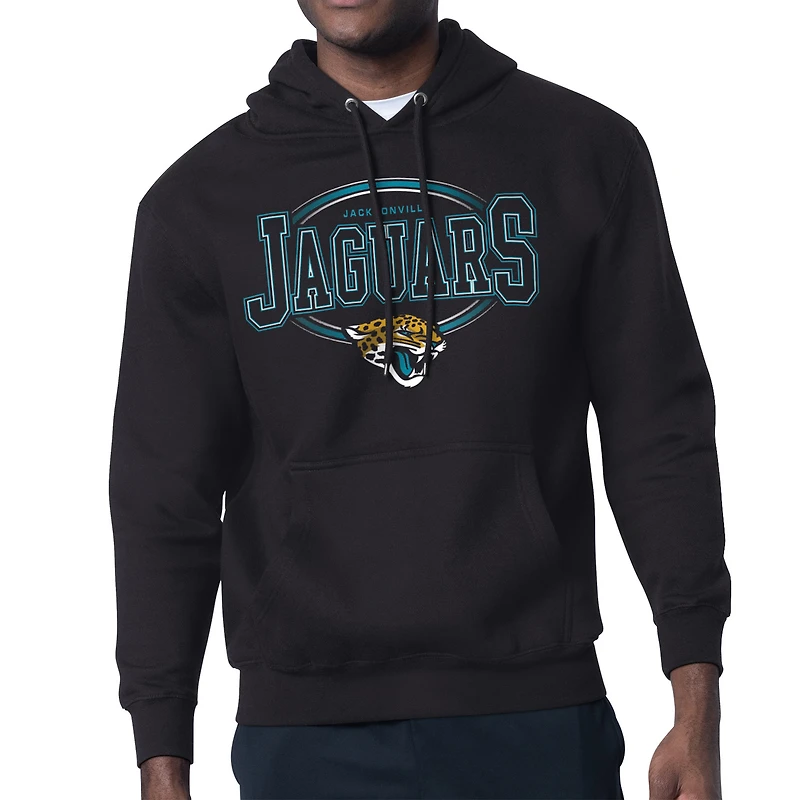 Men's Starter Black Jacksonville Jaguars Team Track Graphic Pullover Hoodie