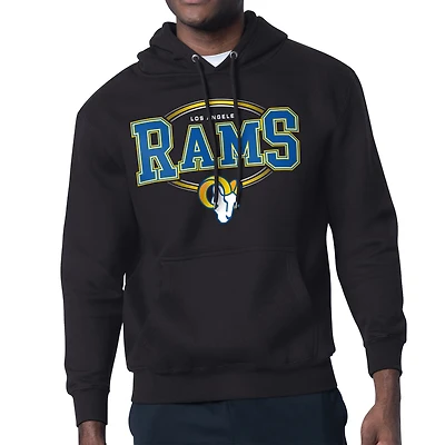 Men's Starter Black Los Angeles Rams Team Track Graphic Pullover Hoodie