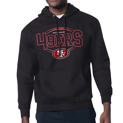 Men's Starter Black San Francisco 49ers Team Track Graphic Pullover Hoodie