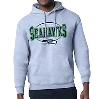 Men's Starter Heather Gray Seattle Seahawks Team Track Graphic Pullover Hoodie