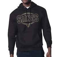 Men's Starter Black New Orleans Saints Team Track Graphic Pullover Hoodie